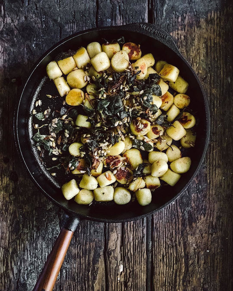 Deep Skillet with Walnut Handle - 11