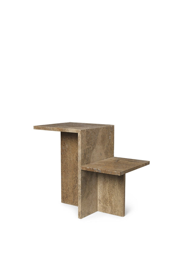 Distinct Side Table - Ferm Living side Tables  - Dark Brown Travertine - HORNE
