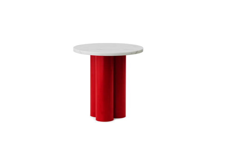 Dit Table - Normann Copenhagen Coffee Tables - Dit Table Bright Red - White Carrara - HORNE