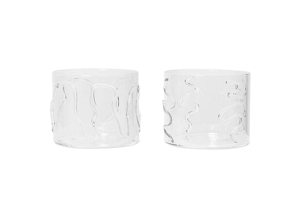 Doodle Glasses-clear - Set of 2 - Ferm Living - Glassware - Low - HORNE