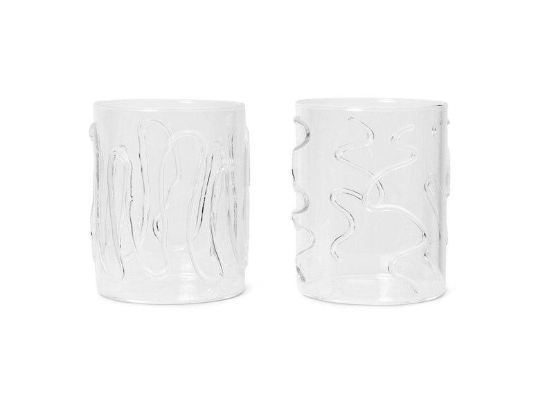 Doodle Glasses-clear - Set of 2 - Ferm Living - Glassware - Low - HORNE