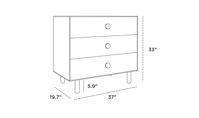 Dot 3 - Drawer Dresser - Oeuf Kids + Baby - Birch - HORNE