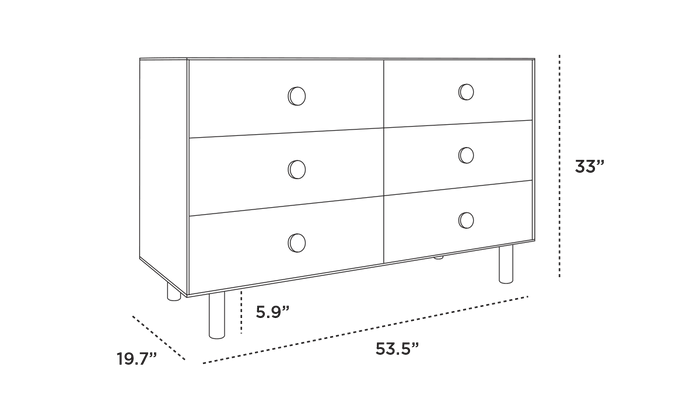 Dot 6 - Drawer Dresser - Oeuf Kids + Baby - Birch - HORNE
