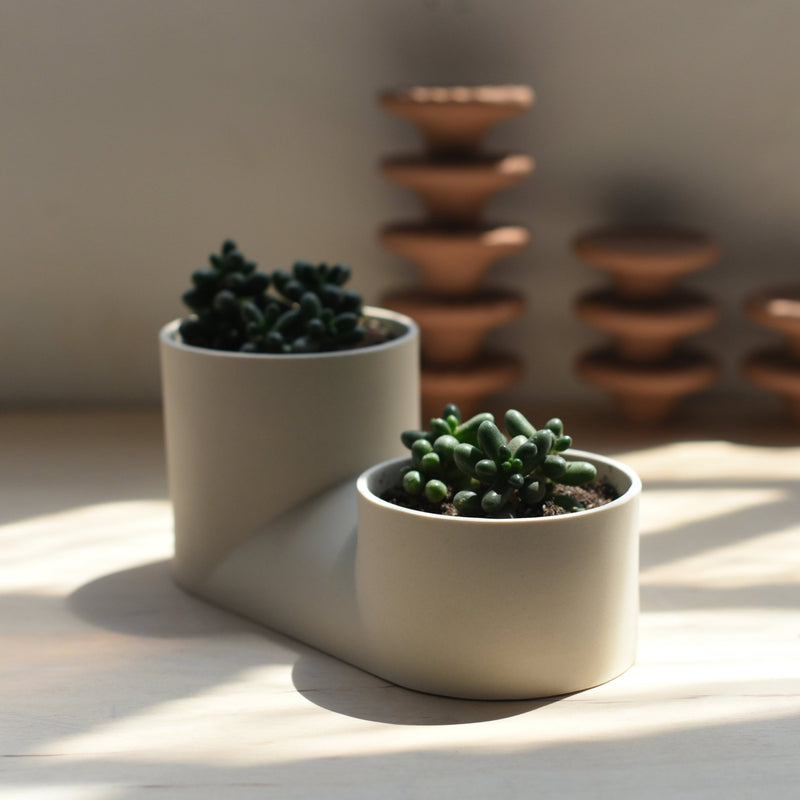 Double Planter - Misewell Pots & Planters - Dune - HORNE