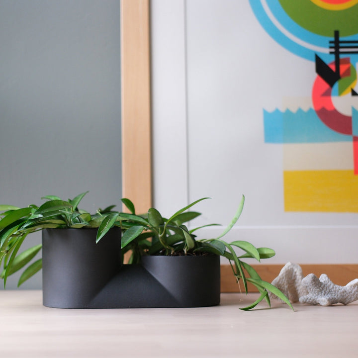 Double Planter - Misewell Pots & Planters - Black - HORNE