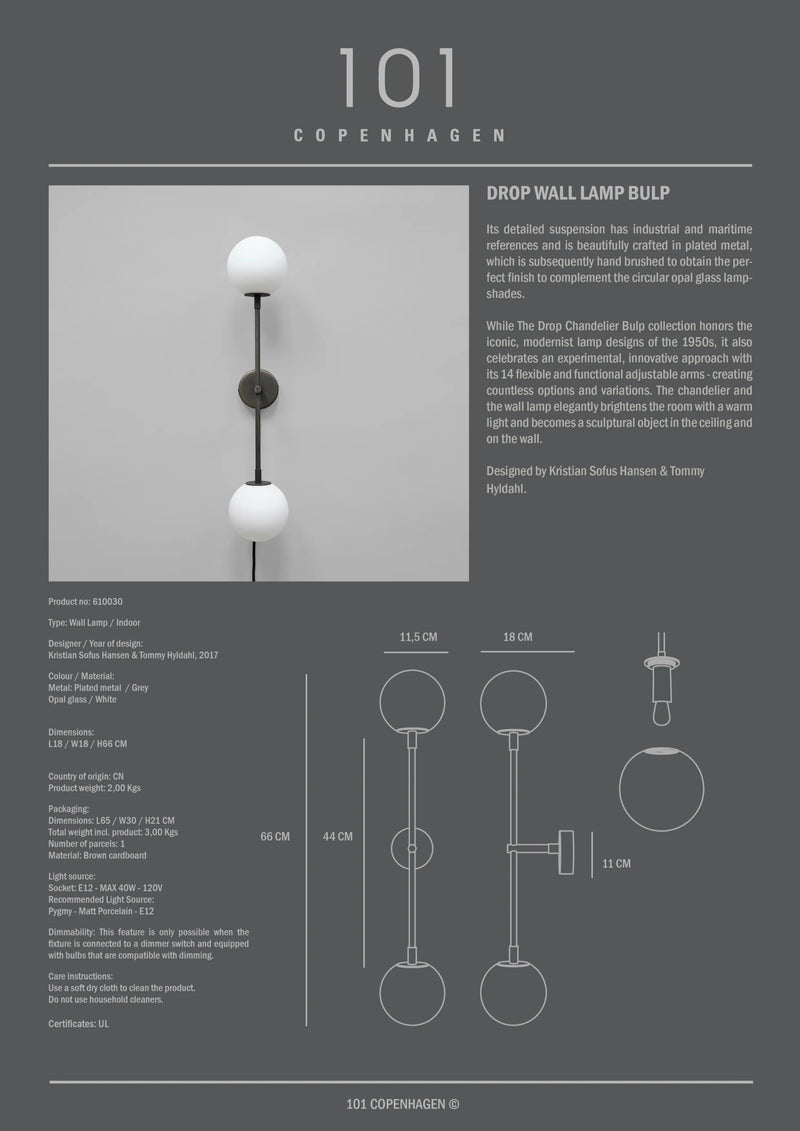 Drop Wall Lamp Bulp - 101 Copenhagen Lighting - HORNE