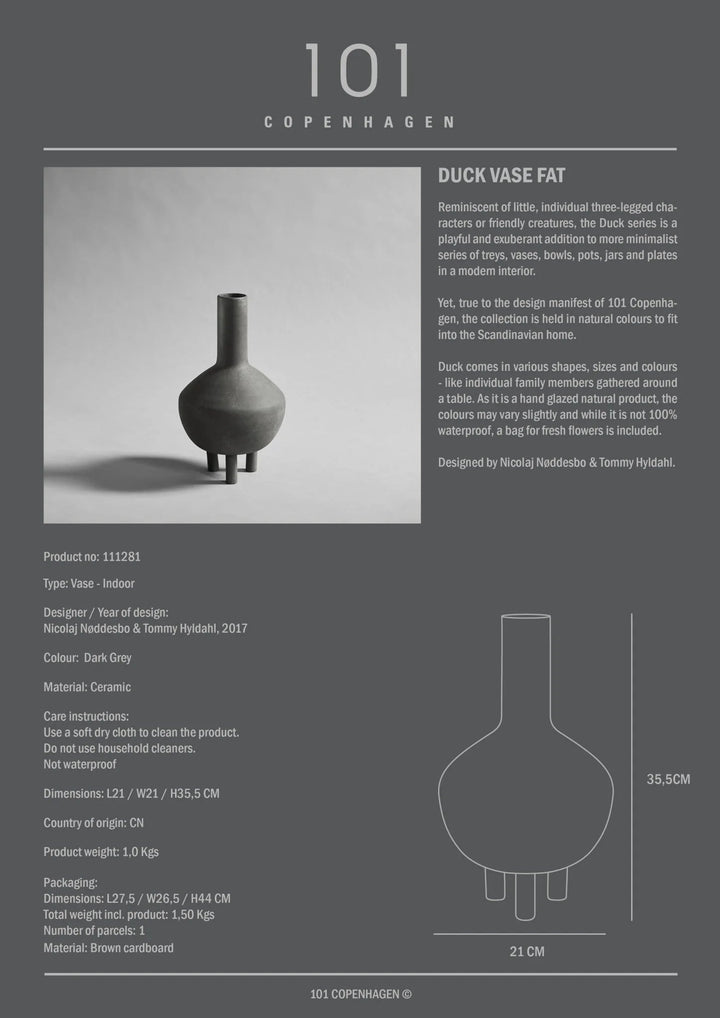 Duck Vase Fat - 101 Copenhagen Vases - Taupe - HORNE