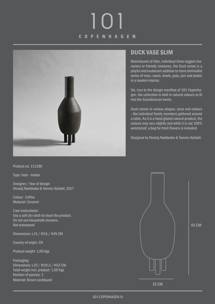 Duck Vase Slim - 101 Copenhagen Vases - Terracotta - HORNE