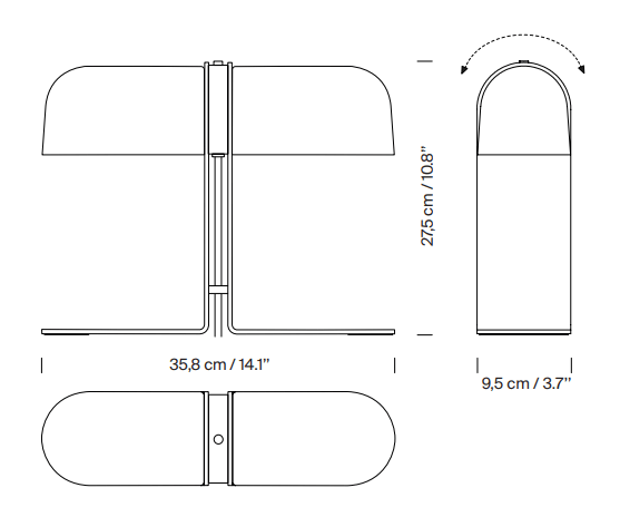 Duo Table Lamp - Santa & Cole - Table + Task - Opaque Black - HORNE