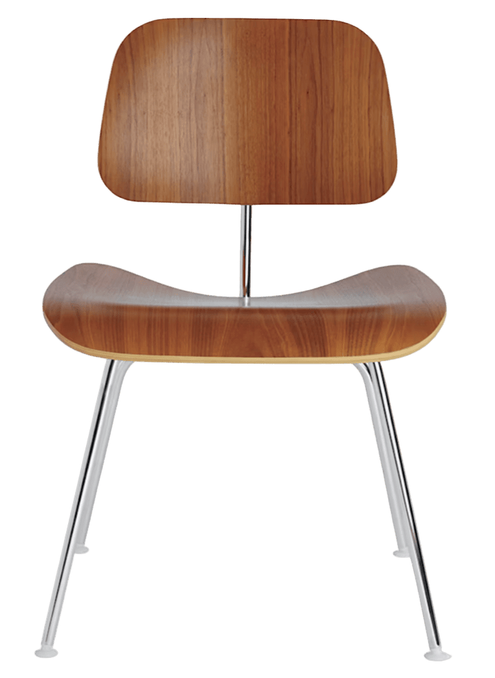 Eames® Molded Plywood Dining Chair - Metal Base - Herman Miller® Chairs - Walnut - Trivalent Chrome - HORNE