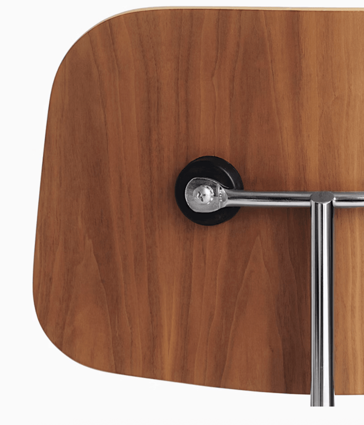 Eames® Molded Plywood Dining Chair - Metal Base - Herman Miller® Chairs - Red Stain - Trivalent Chrome - HORNE