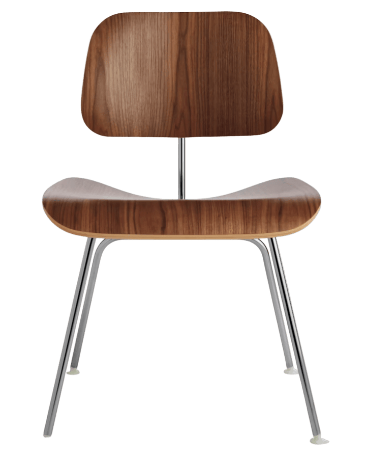 Eames® Molded Plywood Dining Chair - Metal Base - Herman Miller® Chairs - Santos Palisander - Trivalent Chrome - HORNE