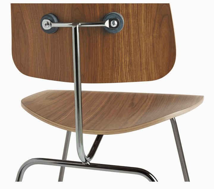 Eames® Molded Plywood Dining Chair - Metal Base - Herman Miller® Chairs - Red Stain - Trivalent Chrome - HORNE