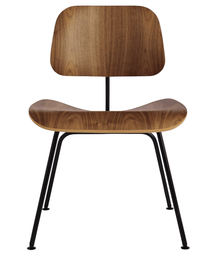 Eames® Molded Plywood Dining Chair - Metal Base - Herman Miller® Chairs - White Ash - Black - HORNE