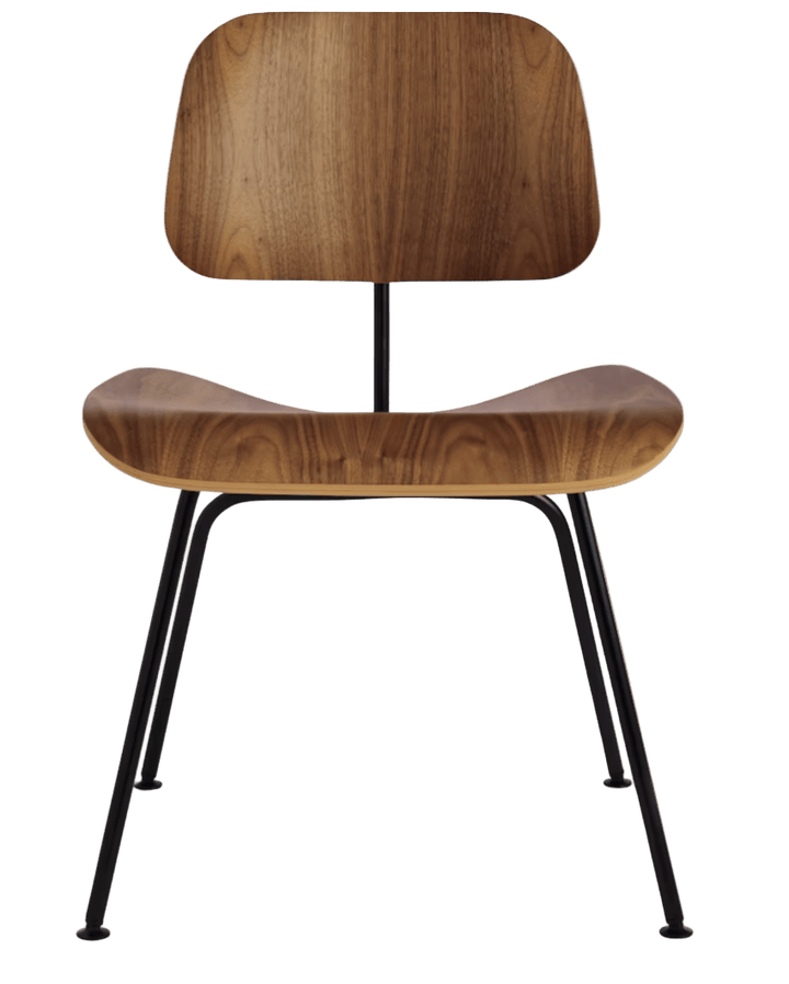 Eames® Molded Plywood Dining Chair - Metal Base - Herman Miller® Chairs - Walnut - Black - HORNE