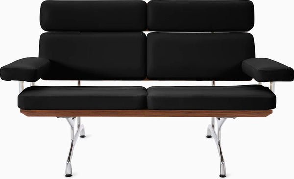 Eames® Sofa - 2 Seater - Herman Miller® - Sofas - Walnut w/ Obsidian Prone Leather - HORNE