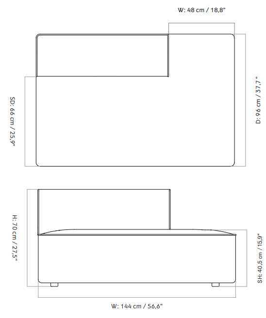 Eave 96 Modular Sofa - Audo Copenhagen - Sofas - Left Corner - Logan Jasmine - HORNE