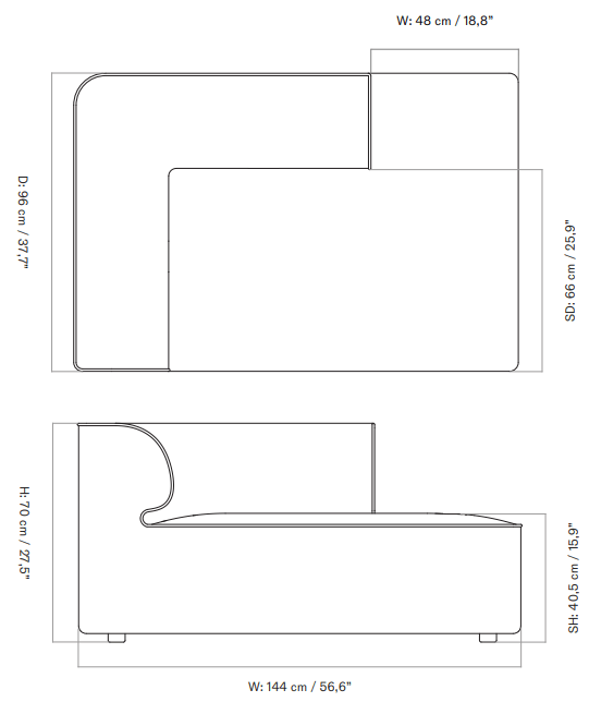 Eave 96 Modular Sofa - Audo Copenhagen - Sofas - Left Corner - Logan Jasmine - HORNE