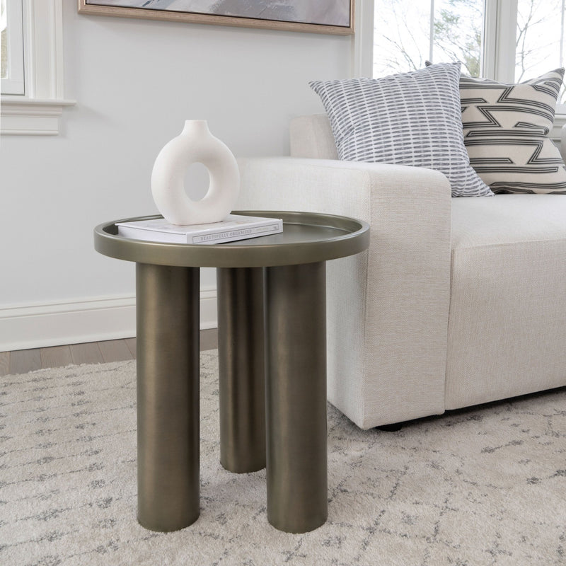 Eclat - Sofia Industrial End Table - Urbia Tables - Industrial Brass - HORNE