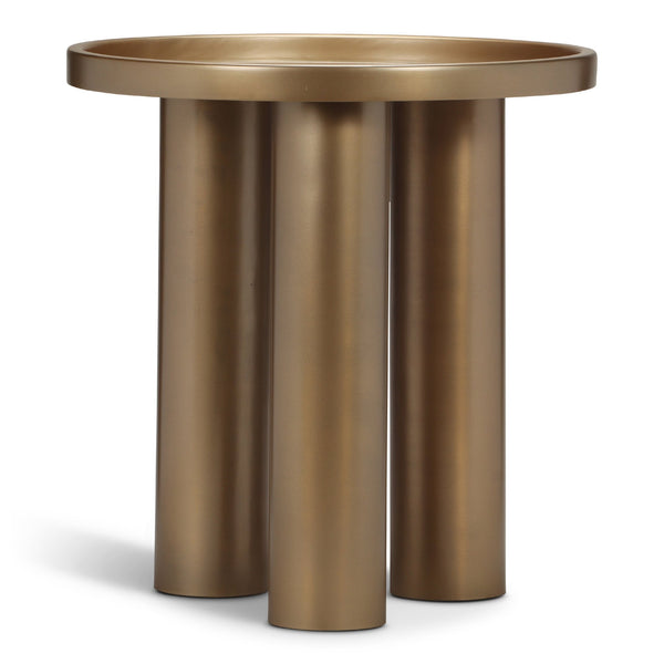 Eclat - Sofia Industrial End Table - Urbia Tables - Industrial Brass - HORNE