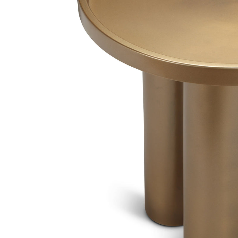 Eclat - Sofia Industrial End Table - Urbia Tables - Industrial Brass - HORNE