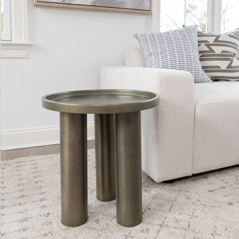 Eclat - Sofia Industrial End Table - Urbia Tables - Industrial Brass - HORNE