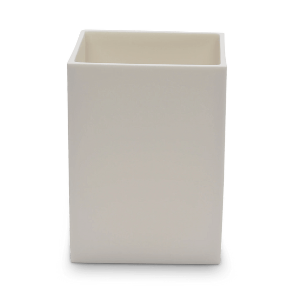 Edge Wastebasket - Tina Frey Bathroom Accessories - White - HORNE