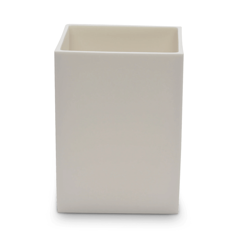 Edge Wastebasket - Tina Frey Bathroom Accessories - White - HORNE
