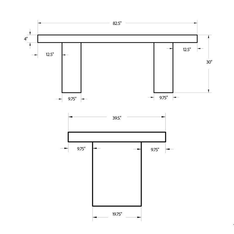 Elcor Table - Dining Height - Urbia Tables - Dark Grey - Small - HORNE
