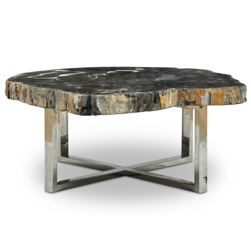 Eliza Coffee Table - Urbia Coffee Tables - Natural Dark - Polished Stainless Steel - HORNE