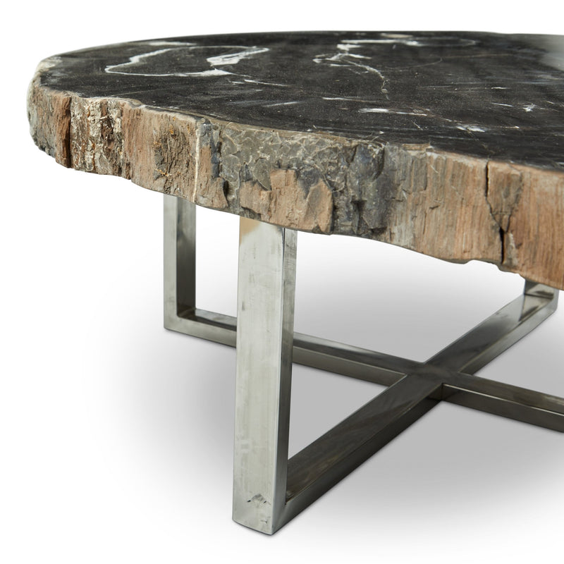 Eliza Coffee Table - Urbia Coffee Tables - Natural Dark - Polished Stainless Steel - HORNE