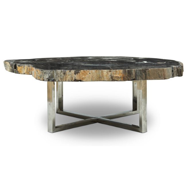 Eliza Coffee Table - Urbia Coffee Tables - Natural Dark - Polished Stainless Steel - HORNE