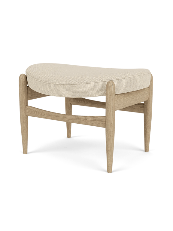Elizabeth Ottoman - Audo Copenhagen Stools + Benches + Ottomans - Natural Oak - Dunes Leather - Cognac - HORNE