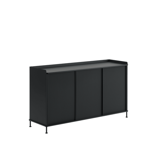 Enfold Sideboard - Tall - 3 shelves - Muuto Sideboards + Cabinets - Black/Anthracite Black - HORNE