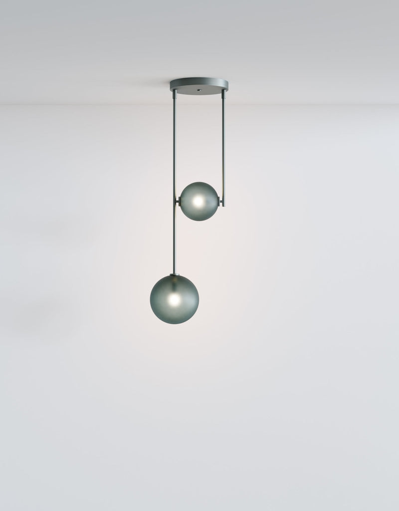 Equalizer 2 Piece - Ladies & Gentlemen Lighting - Gold Anodize - Smokey Green - HORNE