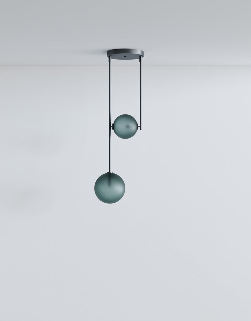 Equalizer 2 Piece - Ladies & Gentlemen Lighting - Gold Anodize - Smokey Green - HORNE