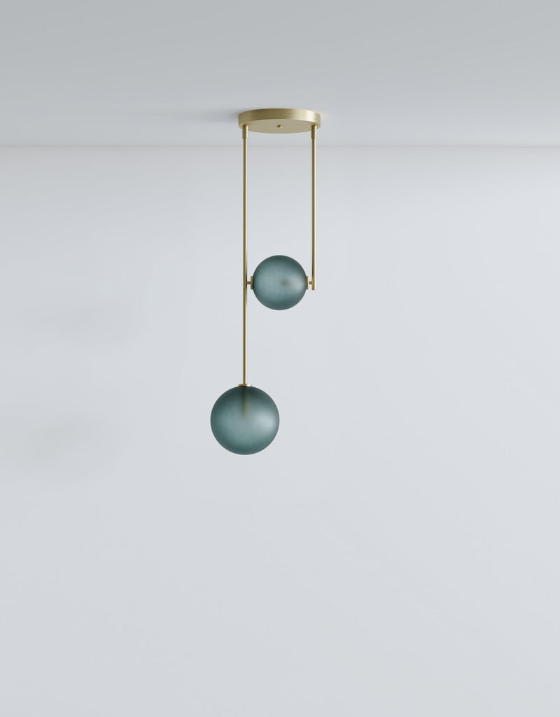 Equalizer 2 Piece - Ladies & Gentlemen Lighting - Gold Anodize - Smokey Green - HORNE