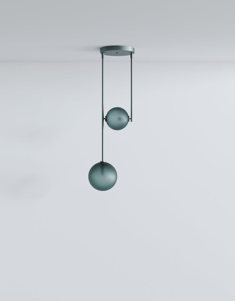 Equalizer 2 Piece - Ladies & Gentlemen Lighting - Gold Anodize - Smokey Green - HORNE