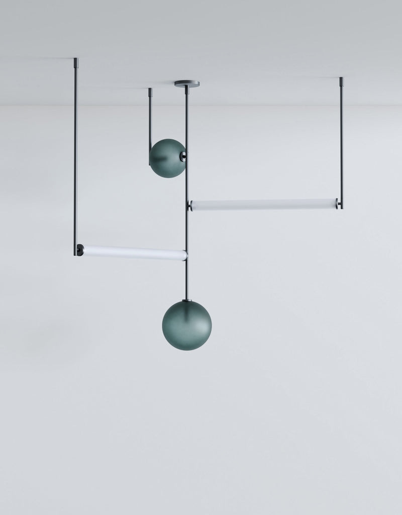 Equalizer 4 Piece Axial - Ladies & Gentlemen Lighting - Gold Anodize - Smokey Green - HORNE