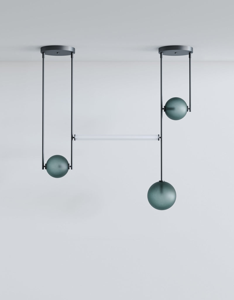 Equalizer 4 Piece Linear - Ladies & Gentlemen Lighting - Gold Anodize - Smokey Green - HORNE