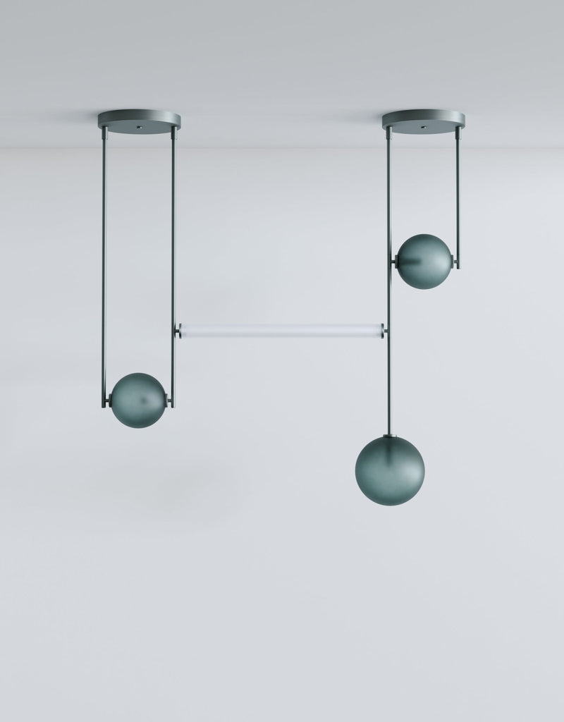 Equalizer 4 Piece Linear - Ladies & Gentlemen Lighting - Gold Anodize - Smokey Green - HORNE