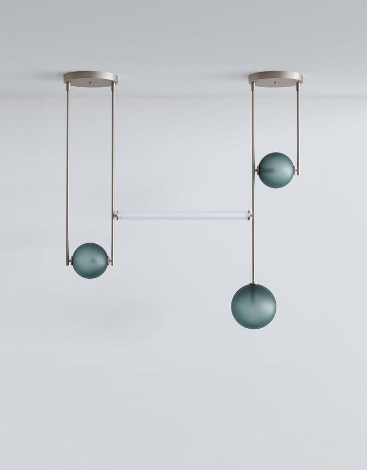 Equalizer 4 Piece Linear - Ladies & Gentlemen Lighting - Gold Anodize - Smokey Green - HORNE