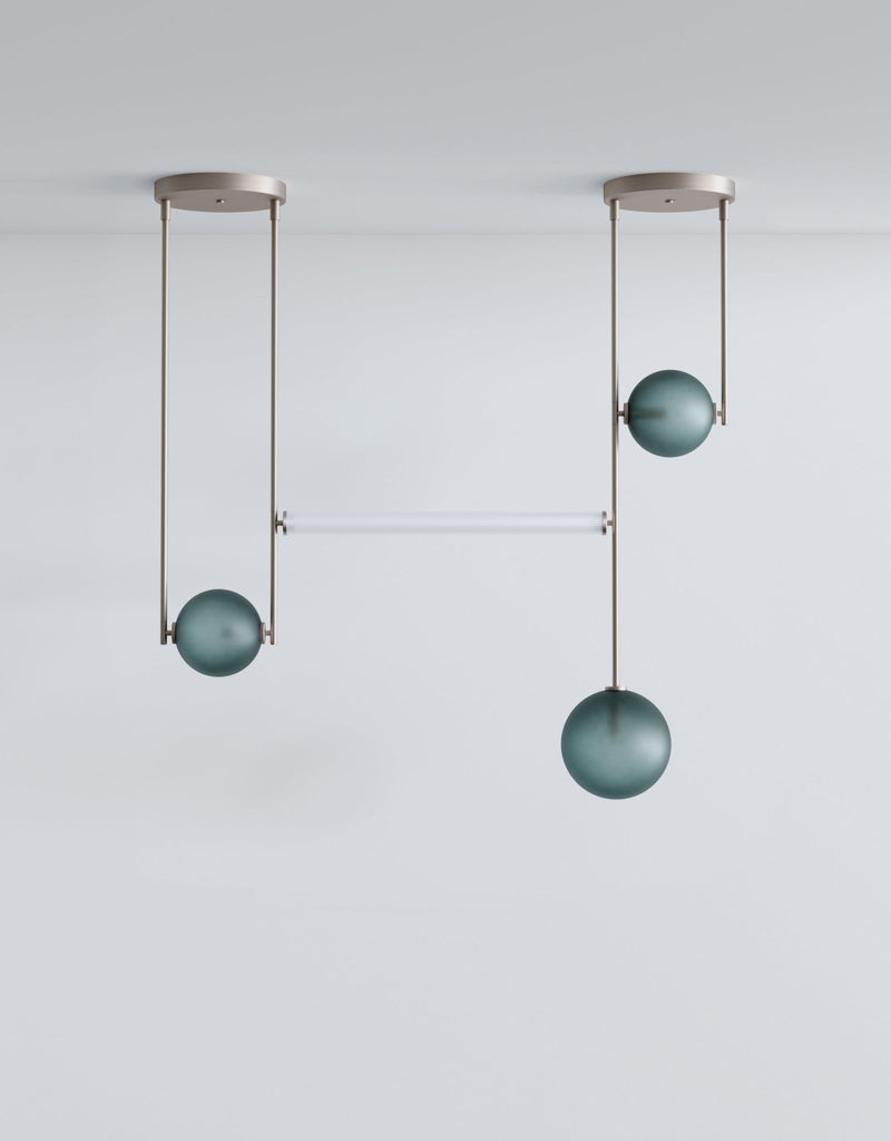 Equalizer 4 Piece Linear - Ladies & Gentlemen Lighting - Gold Anodize - Smokey Green - HORNE