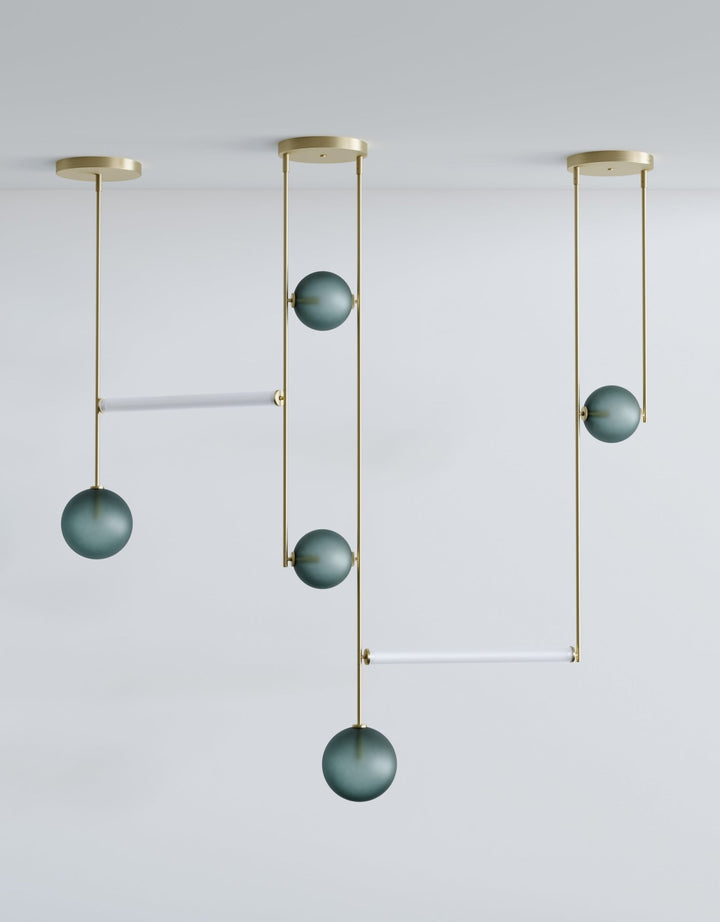 Equalizer 5 Custom Screen - Ladies & Gentlemen Lighting - Gold Anodize - Smokey Green - HORNE