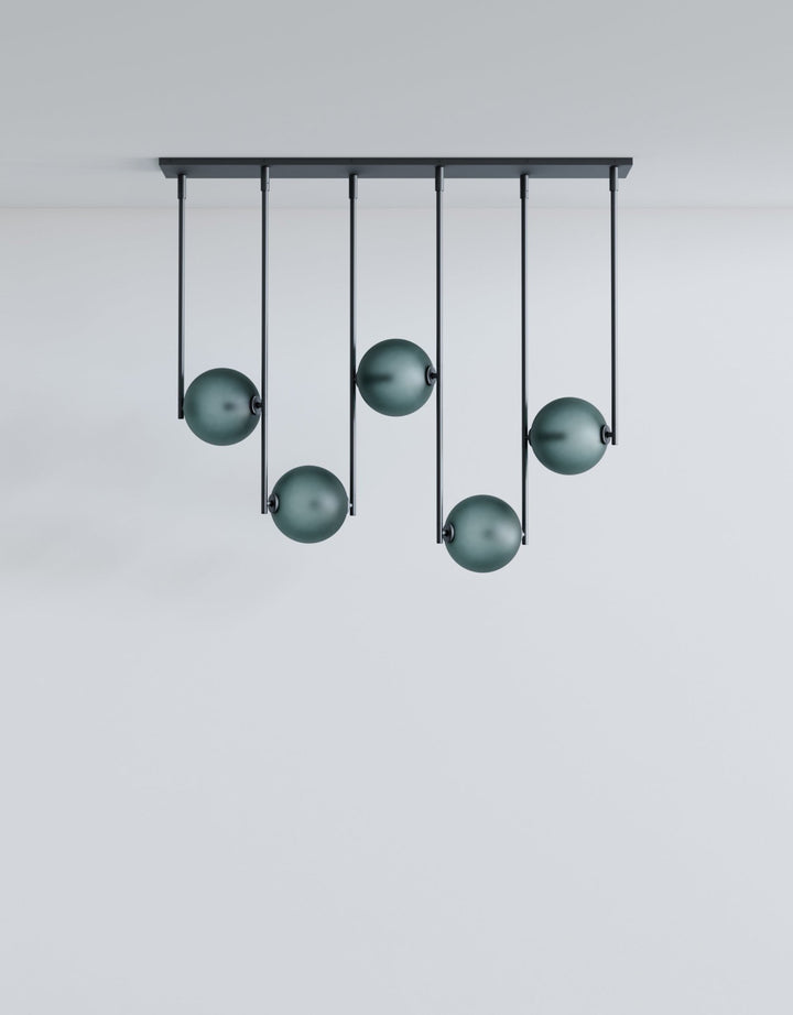Equalizer 5 Piece Linear - Ladies & Gentlemen Lighting - Gold Anodize - Smokey Green - HORNE
