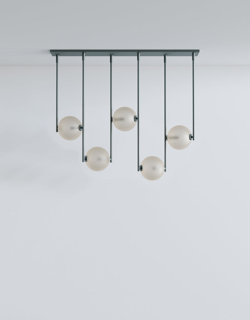 Equalizer 5 Piece Linear - Ladies & Gentlemen Lighting - Gold Anodize - Smokey Green - HORNE