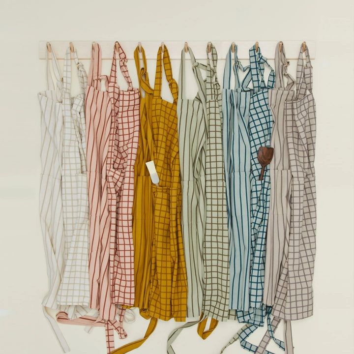Essential Check Apron - Hawkins New York Kitchen Tools - Sky/Peacock - HORNE