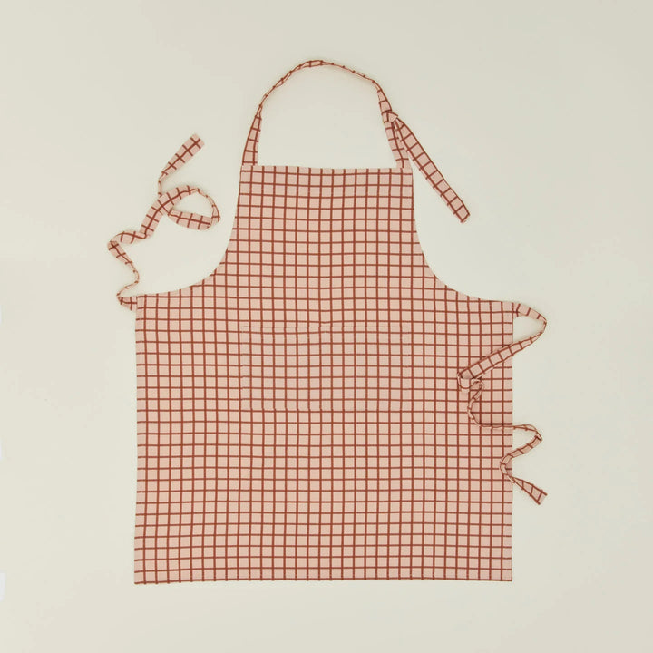 Essential Check Apron - Hawkins New York Kitchen Tools - Blush/Terracotta - HORNE