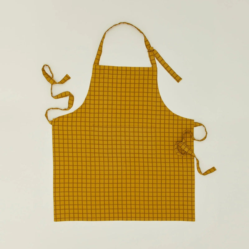 Essential Check Apron - Hawkins New York Kitchen Tools - Ivory/Flax - HORNE