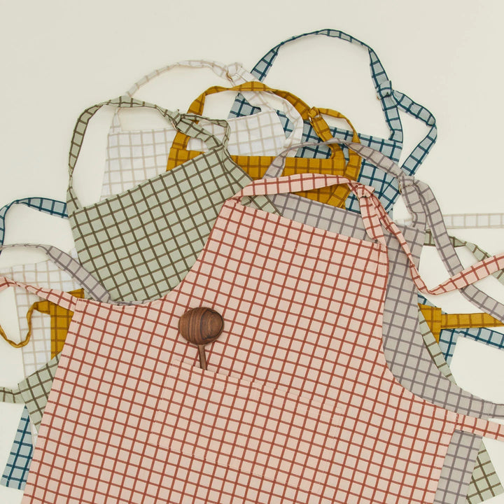 Essential Check Apron - Hawkins New York Kitchen Tools - Sky/Peacock - HORNE